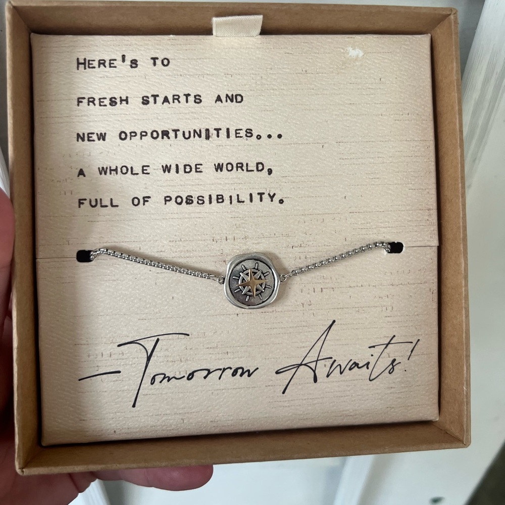 Demdaco Silver Compass Bracelet